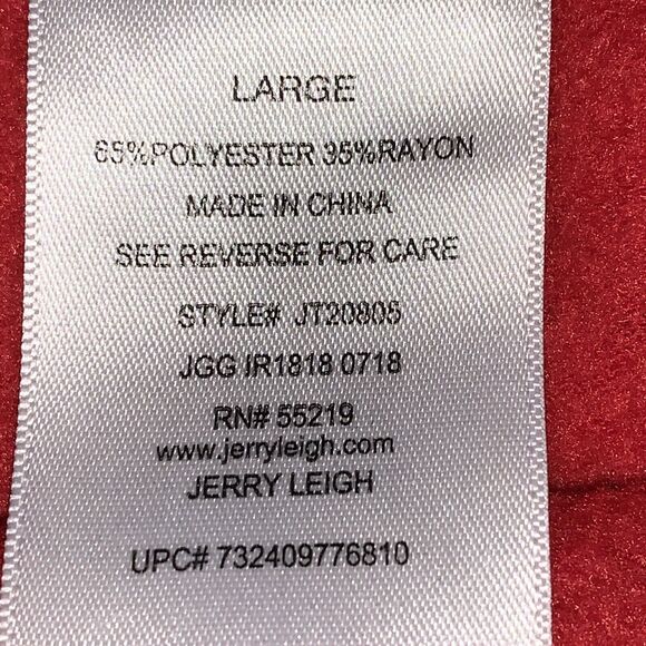 Disney Mickey Mouse Red Pullover Hoodie Jerry Leigh Polyester Hemless LARGE EUC - Picture 10 of 10